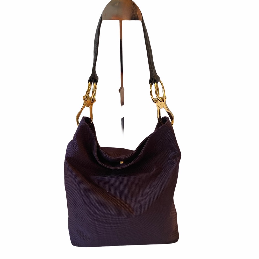 JPK Paris 75 purple nylon hobo bag